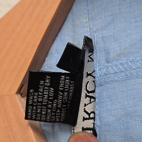 Tracy M. 100% Linen Button Down Light Blue Shirt 3/4 Sleeves Size L - Picture 5 of 7